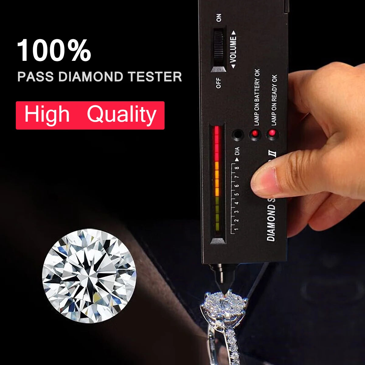 Moissanite D Color Ring For Women 925 Sterling Silver Gold Plated 1ct 2ct 3ct