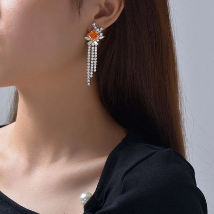 Tassel Drop Earrings Moissanite