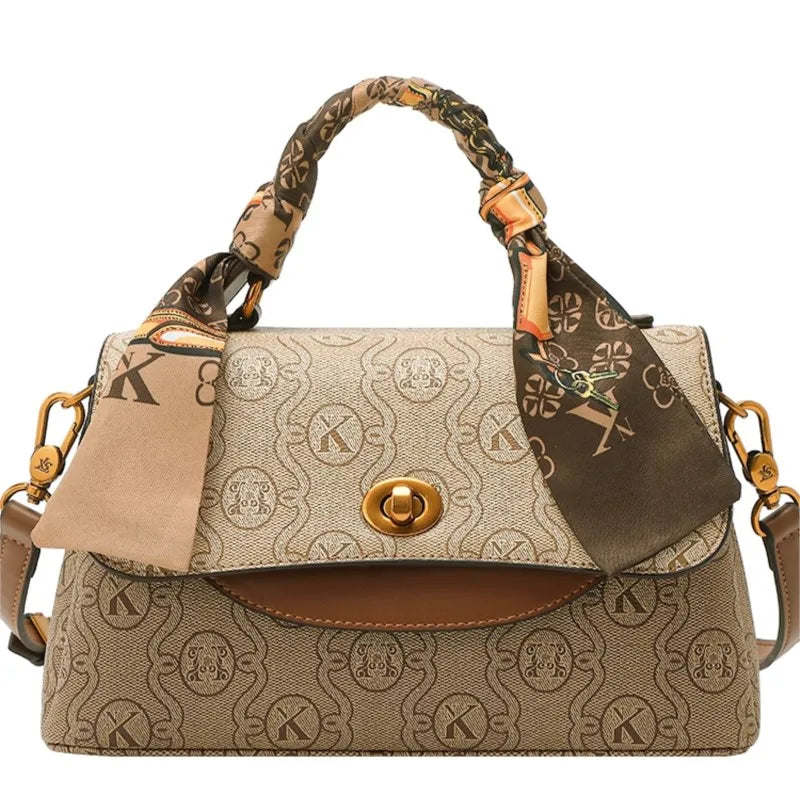 New genuine leather shoulder diagonal cross small square bag