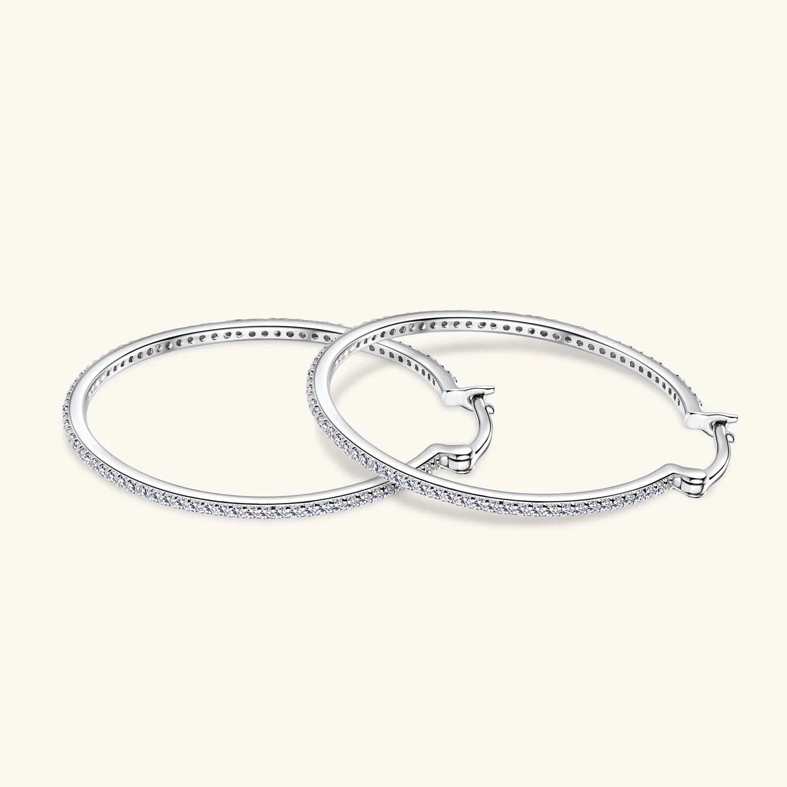 Moissanite Hoop Earrings 925 Sterling Silver 30/40MM Large Huggie Hoop Earring for Women Hypoallergenic Gold Plated Big Earrings