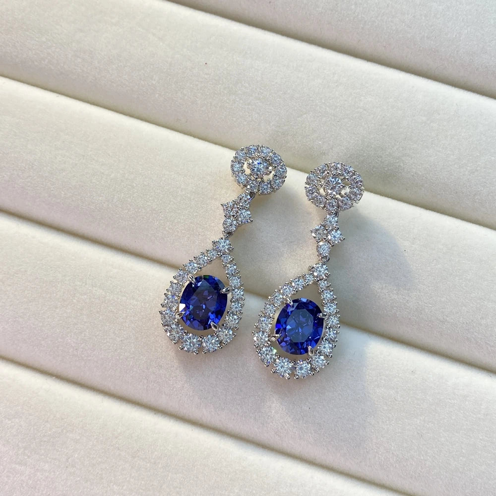 Luxury Drop Earrings Created Moissanite