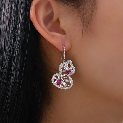 Drop Earrings Ruby Moissanite