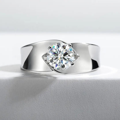 1.2 Carat D Color Moissanite  Wedding Ring