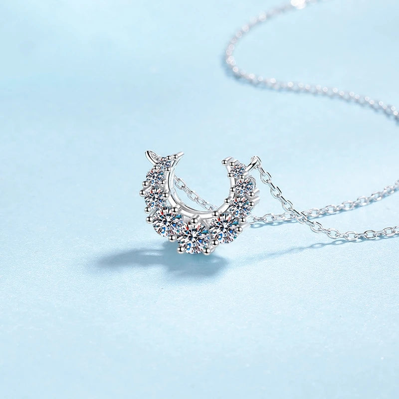 Lady Birthday Gift 18K White Gold Women Wedding Necklaces 0.66CT Moissanite Diamond Daughter PT950 Platinum Girl Valentine's Day