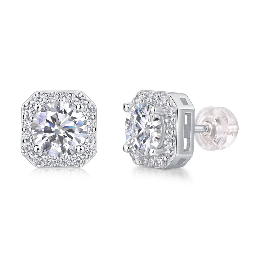 Moissanite Diamonds Wedding Stud Earrings