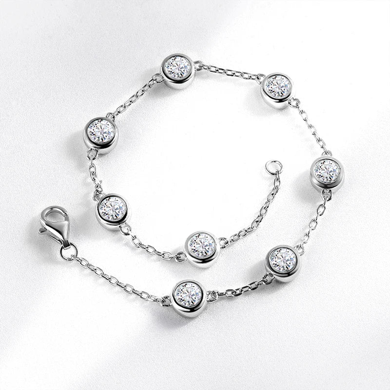 Full Moissanite Tennis Bracelet for Women Man Original Certified S925 Sterling Silver Simulated Diamond Chain 4mm 2.4cttw