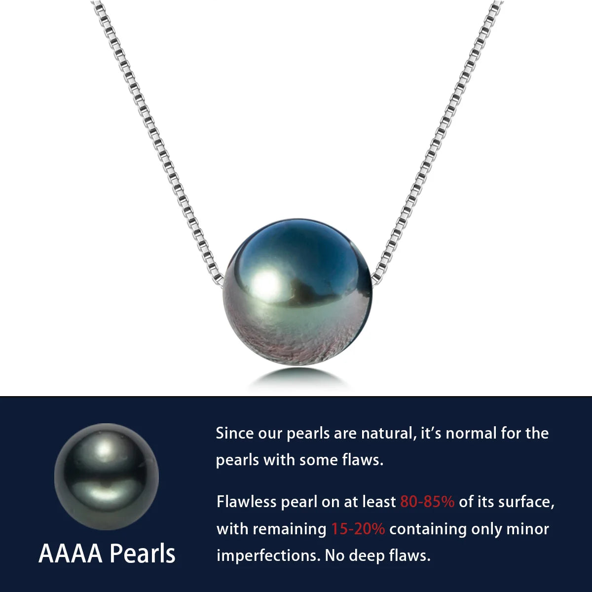 Natural Tahiti Black Pearl Seawater Pearl Pendant