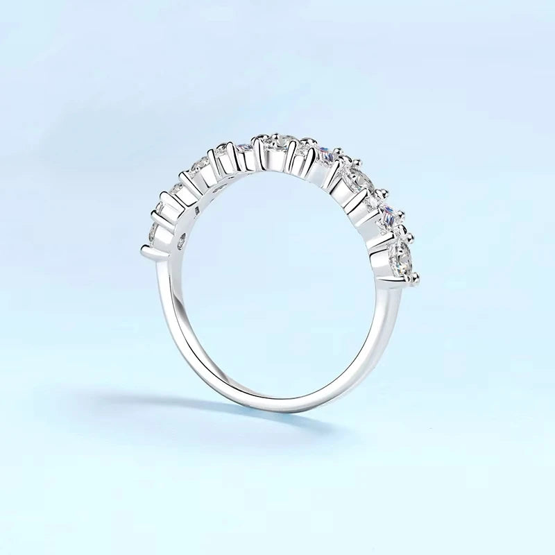 Girlfriend Valentine's Day 18K White Gold Wedding Band 0.9CT Moissanite Diamond PT950 Platinum Women Birthday Gift Rings Jewelry