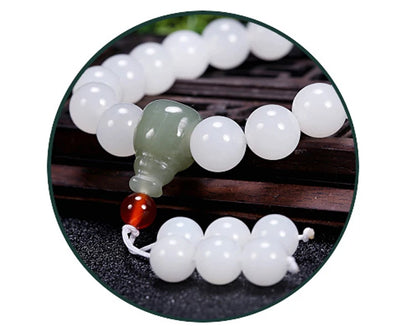 White Jade Single Loop Bracelet Natural Hetian Jade