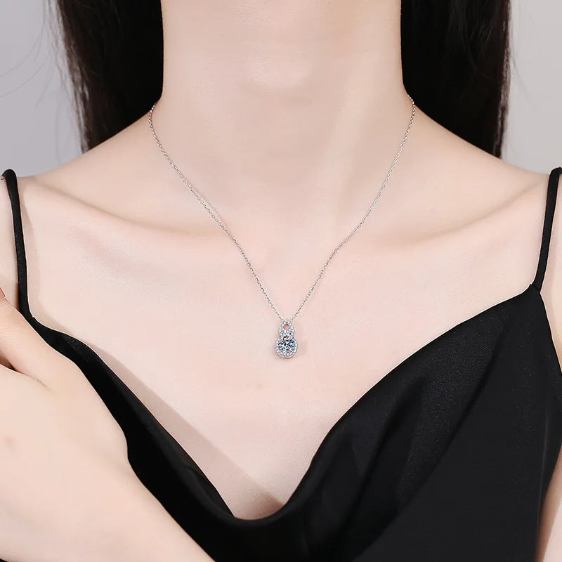 1ct Moissanite Pendant Necklace