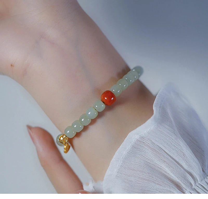 Natural Hetian Jade Bracelet Women's Strings