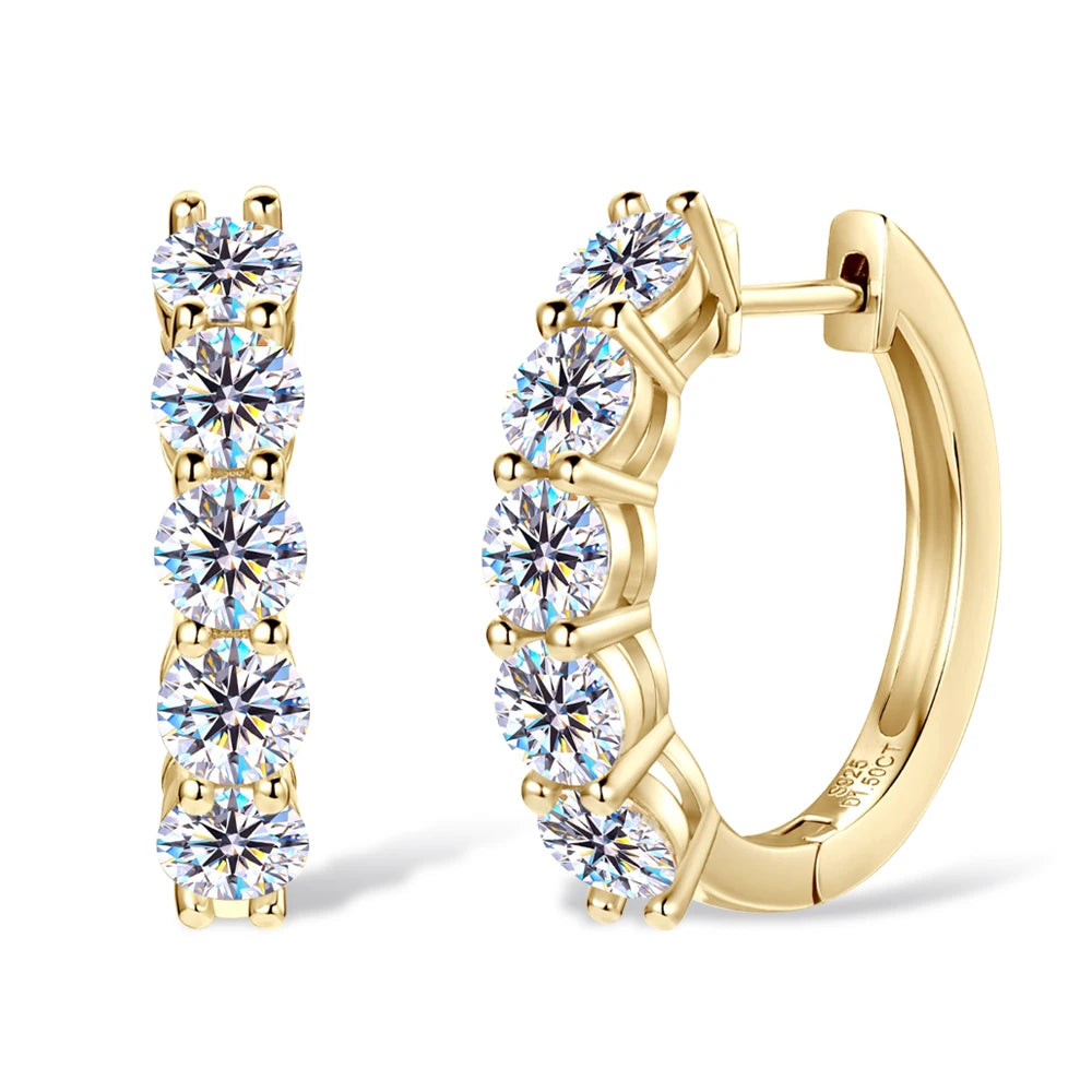 4mm GRA Certified Moissanite Hoop Earring Huggie Hoops 925 Sterling Silver Earrings for Women Bride Wedding  Jewelry