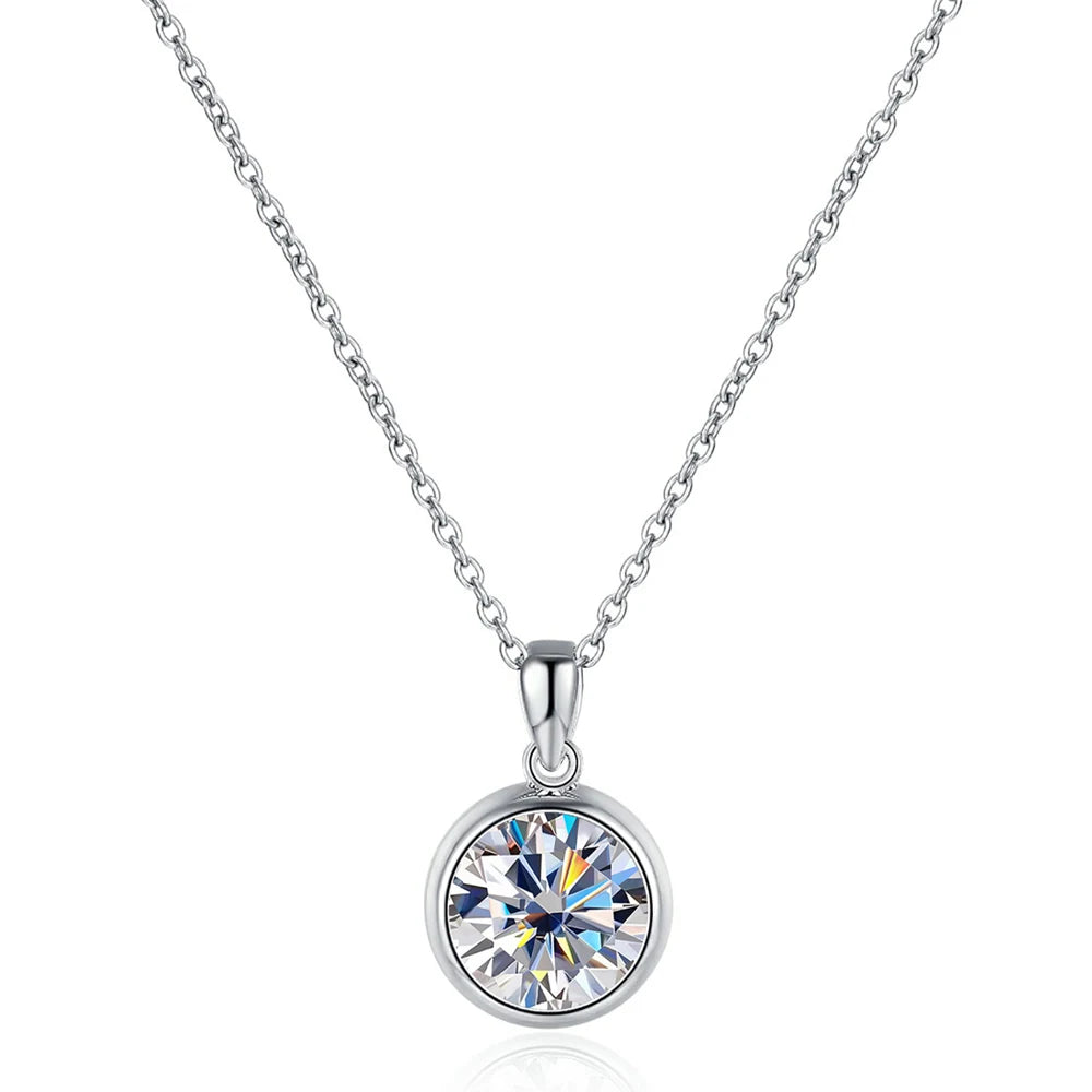 1 Carat Moissanite Drop Earring 2ct Pendant Necklace