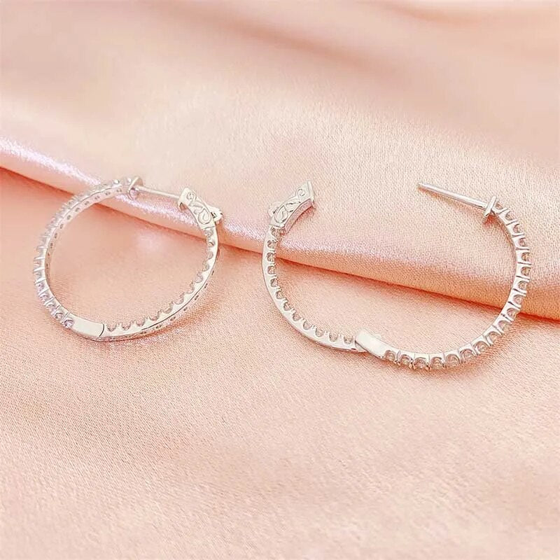 Moissanite Diamond Hoop Earrings