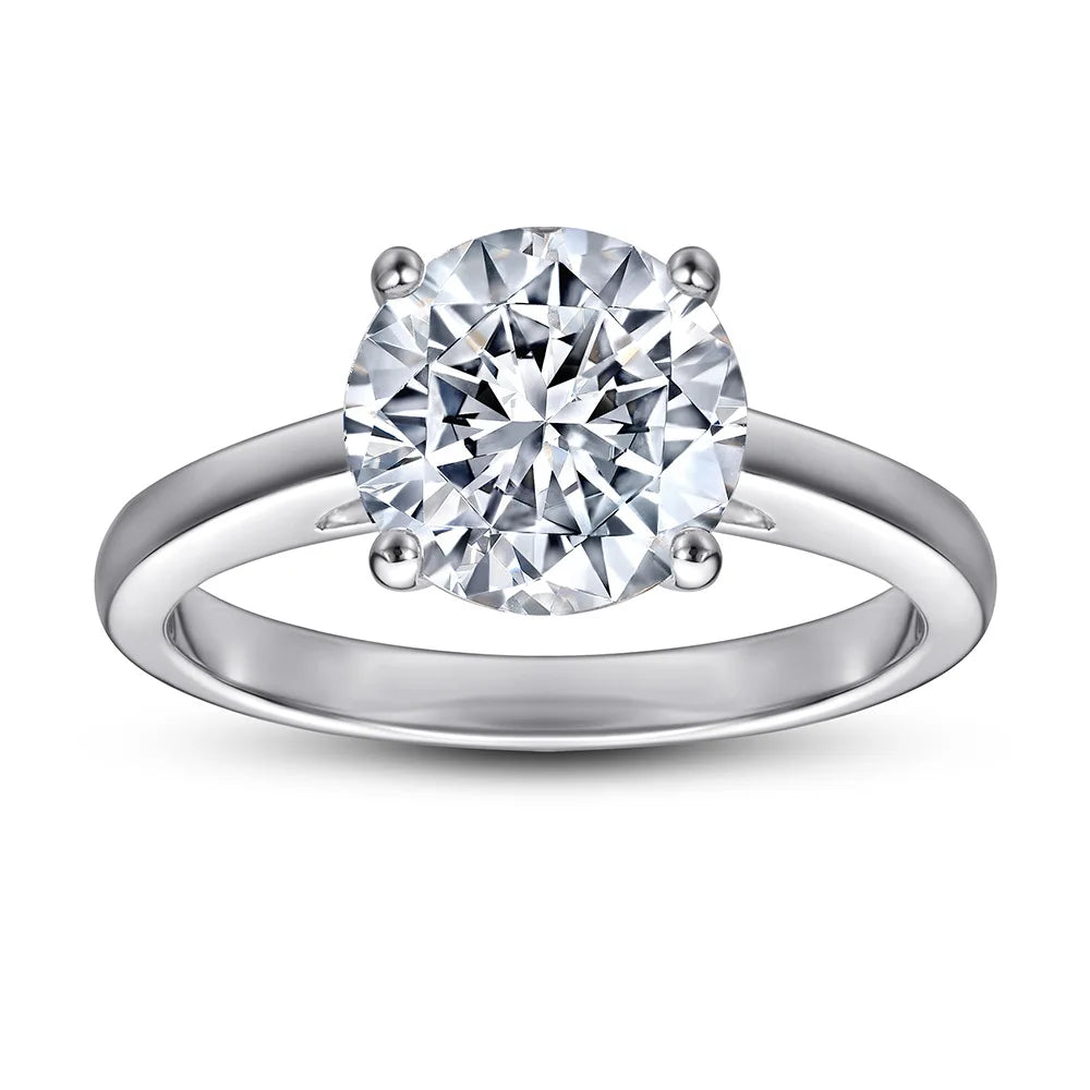 Moissanite Diamond 925 Sterling Silver 2 Ct D Color Woman Ring Prong Setting Trendy Wedding Bands