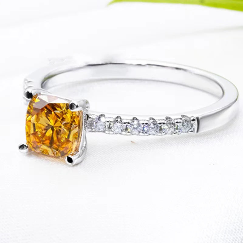 1ct Yellow Moissanite Engagement Ring