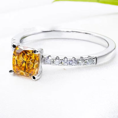 1ct Yellow Moissanite Engagement Ring