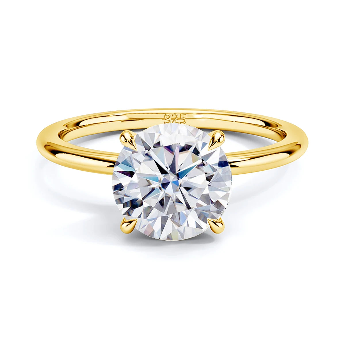 Moissanite D Color Ring For Women 925 Sterling Silver Gold Plated 1ct 2ct 3ct