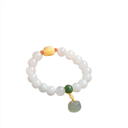 Hand String For Women Elegant Hetian White Jade Buddha Beads