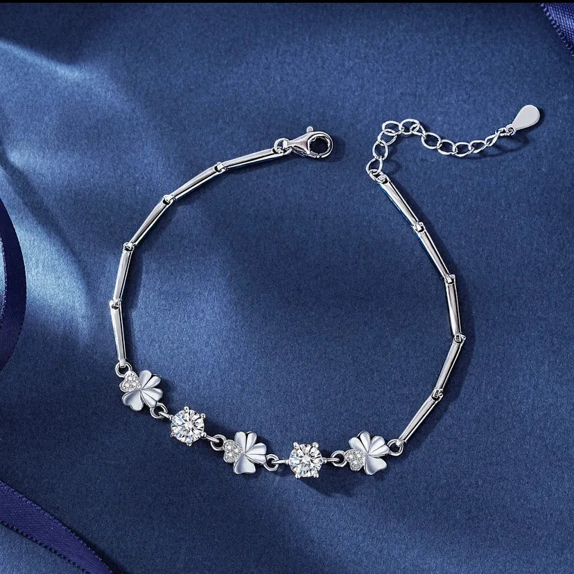 1ct Moissanite Charm Bracelets Bangle