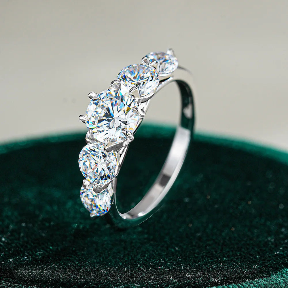 Moissanite Women Engagement Jewelry 2.6 Carat 925 Sterling Silver Female Wedding Rings