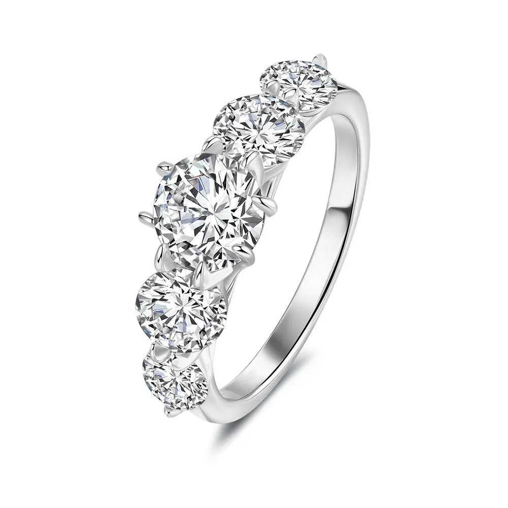 Moissanite Women Engagement Jewelry 2.6 Carat 925 Sterling Silver Female Wedding Rings