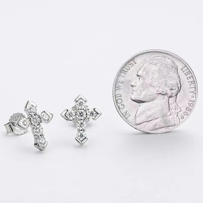 0.6ct Moissanite Cross Stud Earrings