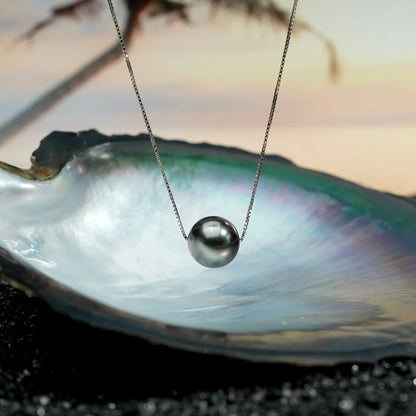 Natural Tahiti Black Pearl Seawater Pearl Pendant