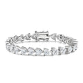 Heart Moissanite Tennis Bracelet Original 925 Sterling Silver Plated 18k White Gold D VVS1