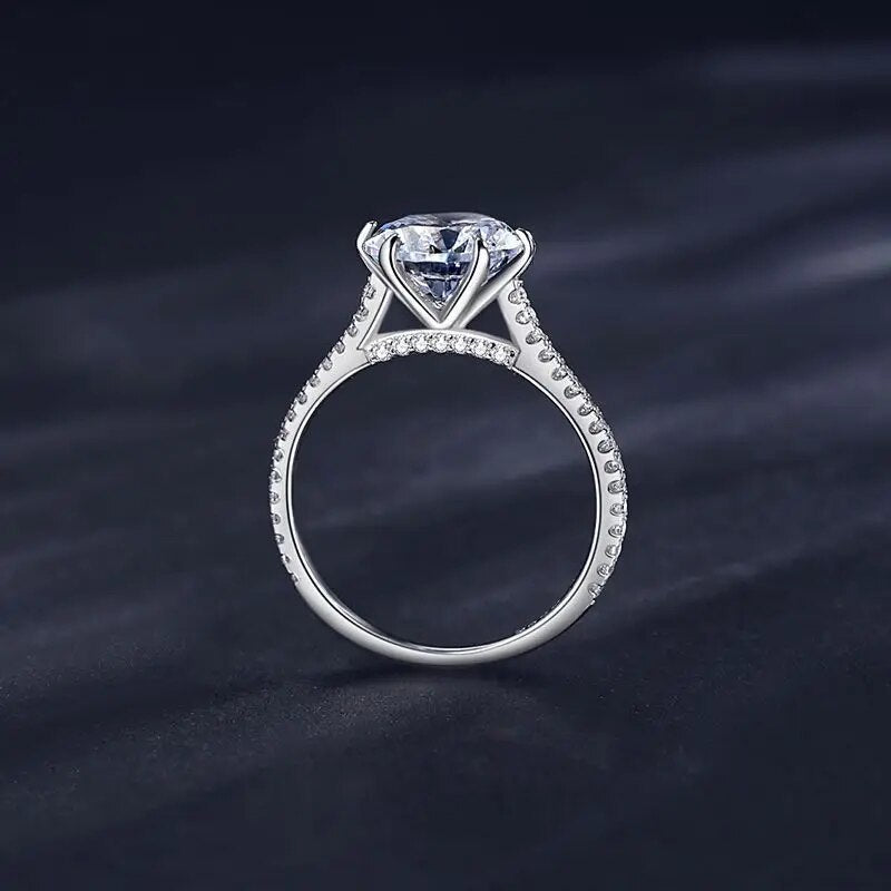 3 Carat Round Moissanite Rings