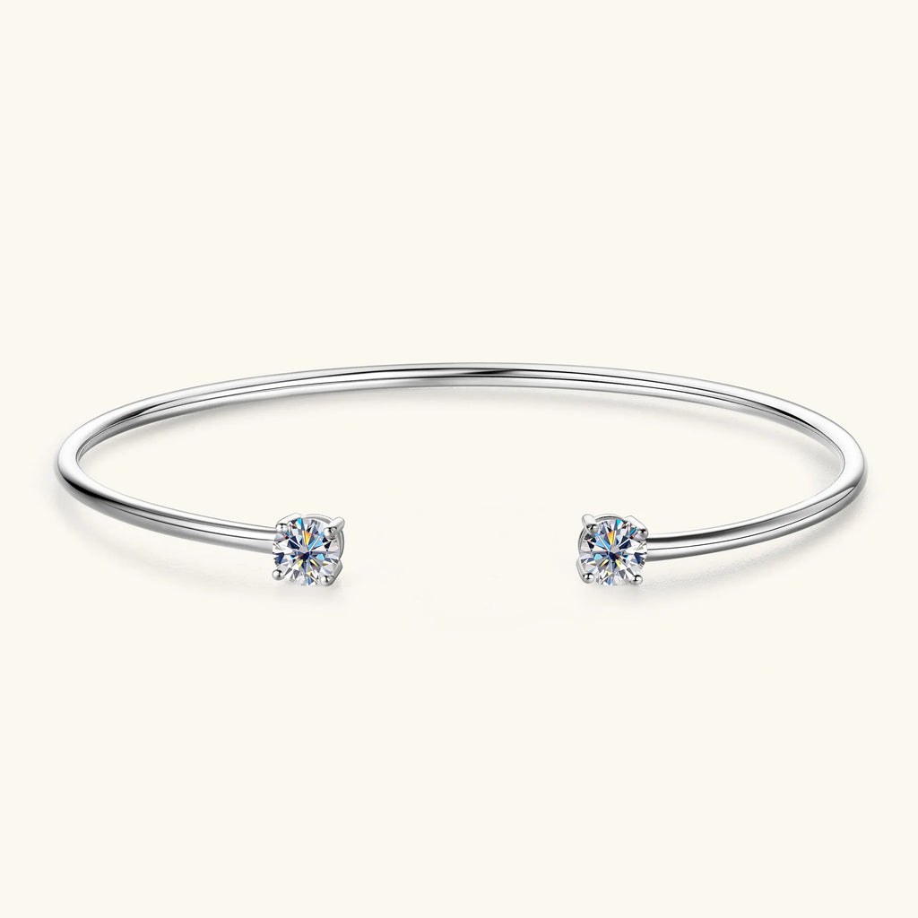 Moissanite Bangle for Women 5mm 0.5CT Lab Created Diamond Bracelet 100% Real 925 Sterling Silver Opening Cuff Bangle