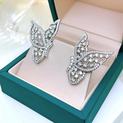 Moissanite Butterfly Stud Earrings