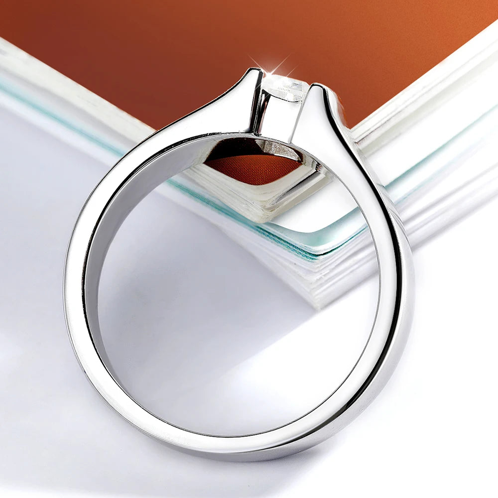 D Color 4*6mm Emerald Cut Moissanite Diamond Rings Women Man Wedding Bridal S925 Sterling Silver Rings Anniversary Gift