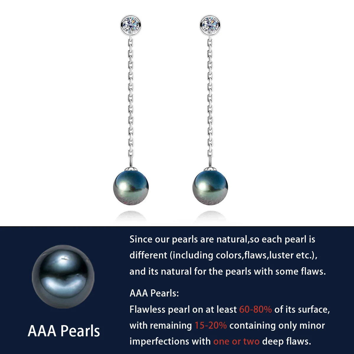 9-11mm Tahitian Black Pearl Earrings