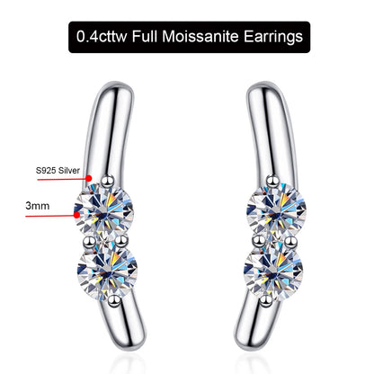 0.4cttw Full Moissanite Stud Earrings