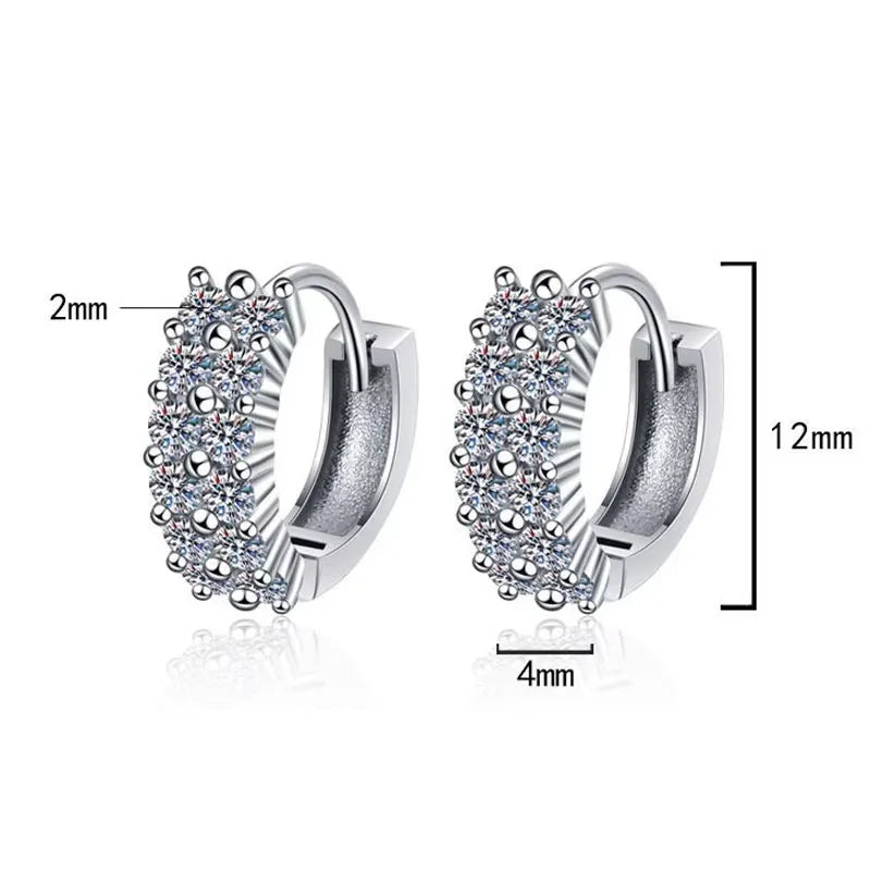 Moissanite Huggie Hoop Earrings | D VVS1 S925 Silver