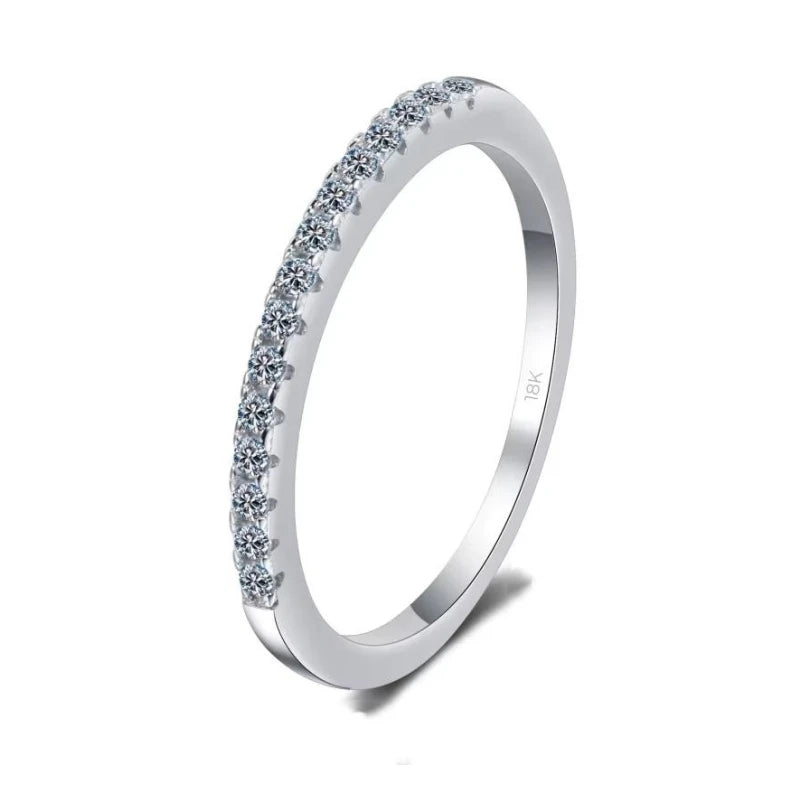 Women 18K White Gold Rings Girl Engagement 0.15CT Moissanite Diamond Daughter Birthday Gift PT950 Platinum Valentine's Day Party