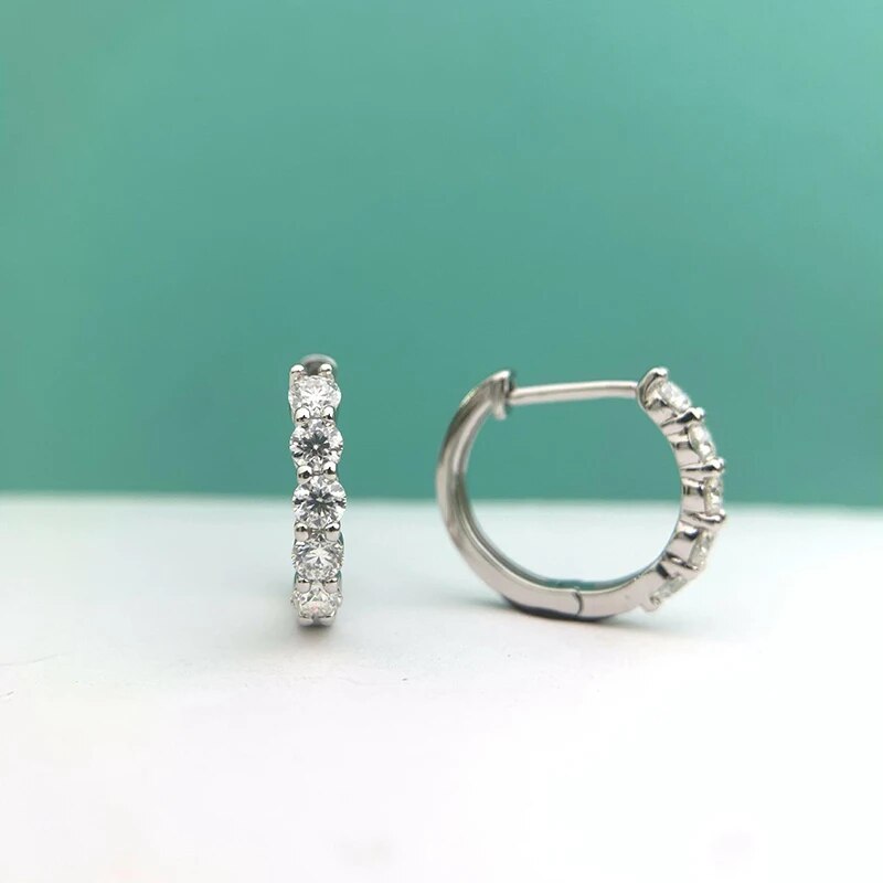 Moissanite Hoop Earrings 3mm(0.1ct)x10pcs