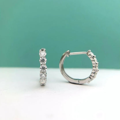 Moissanite Hoop Earrings 3mm(0.1ct)x10pcs