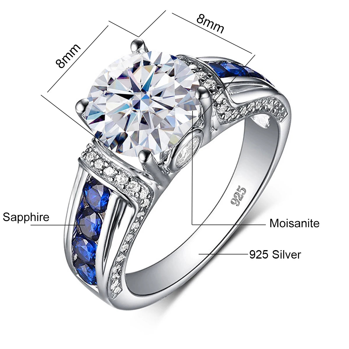 Round Cut Moissanite Rose gold Ring For Women 2ct