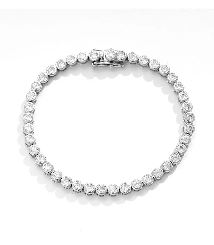Certified Moissanite Tennis Bracelet 2mm 3mm for Women Man Full Diamond Luxury Quality Fine Jewelry S925 Sterling Silver