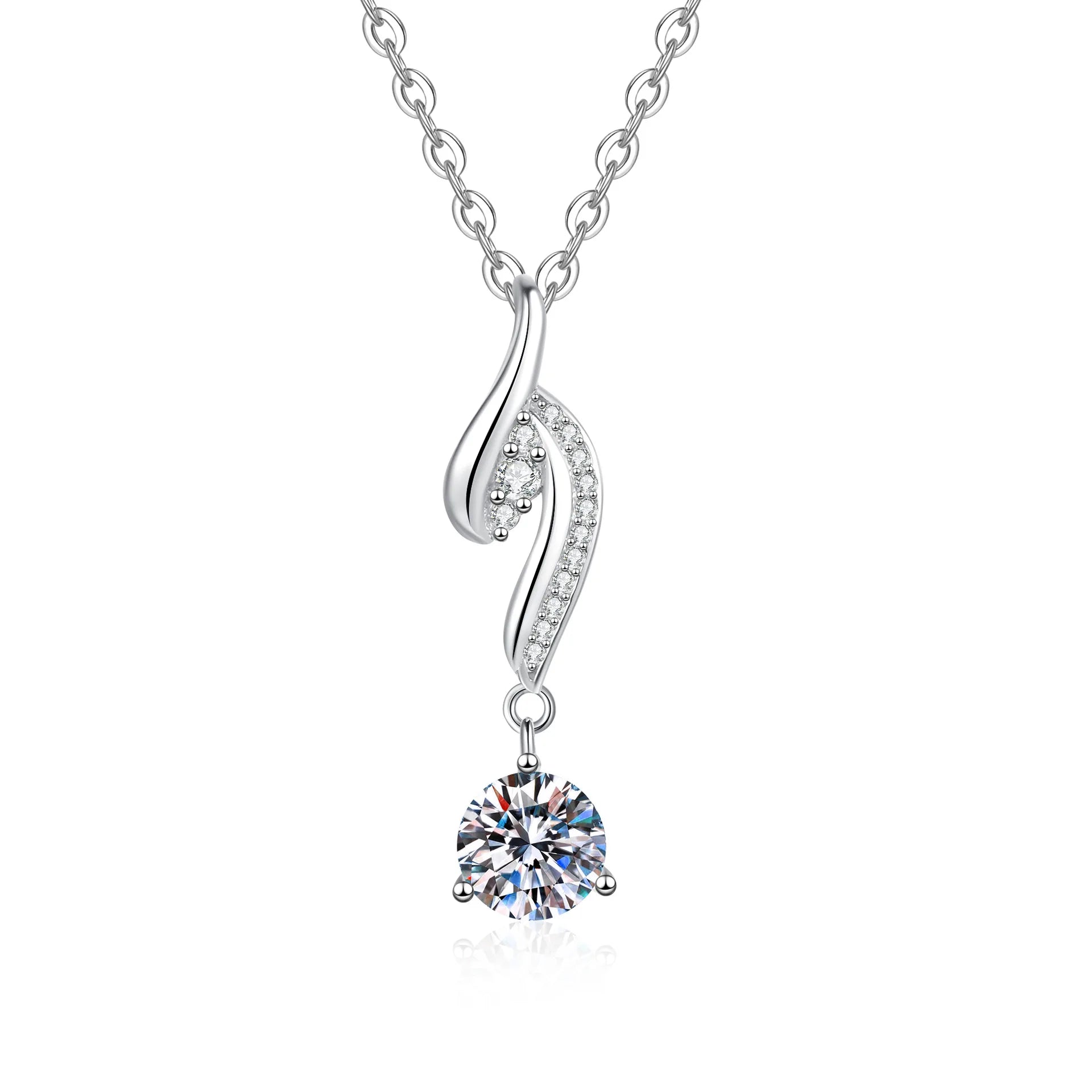 pt950 platinum moissanite diamond necklace pendant fashion light luxury simple design white gold