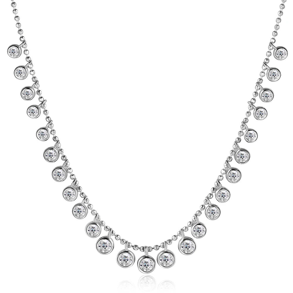 Moissanite Bubble Necklace  4.5ct D for Women Gift Solid s925 Silver Sparkling Lab Diamond Gypsophila Necklace Jewelry