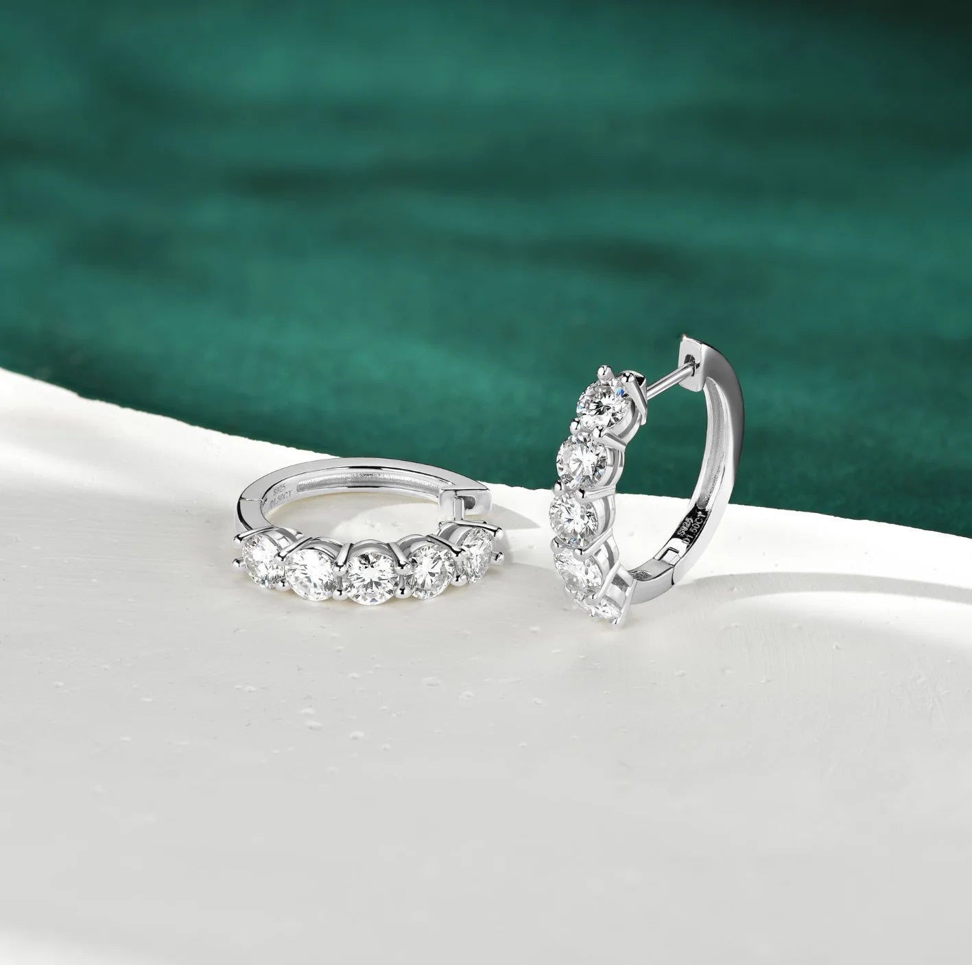 4mm GRA Certified Moissanite Hoop Earring Huggie Hoops 925 Sterling Silver Earrings for Women Bride Wedding  Jewelry