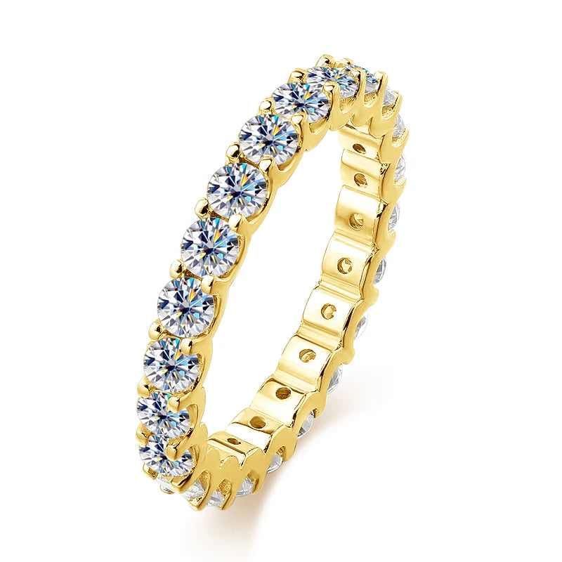 Full Moissanite Eternity Band - D VVS1 S925 Silver 2mm-3mm