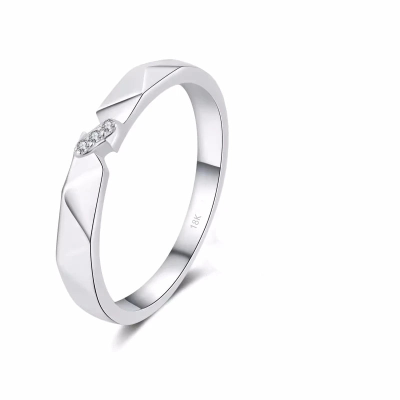 Birthday Gift 18K White Gold Women Men Couple Rings Valentine's Day Unisex 0.48ct Moissanite Diamond Lovers Girl Wedding Bands