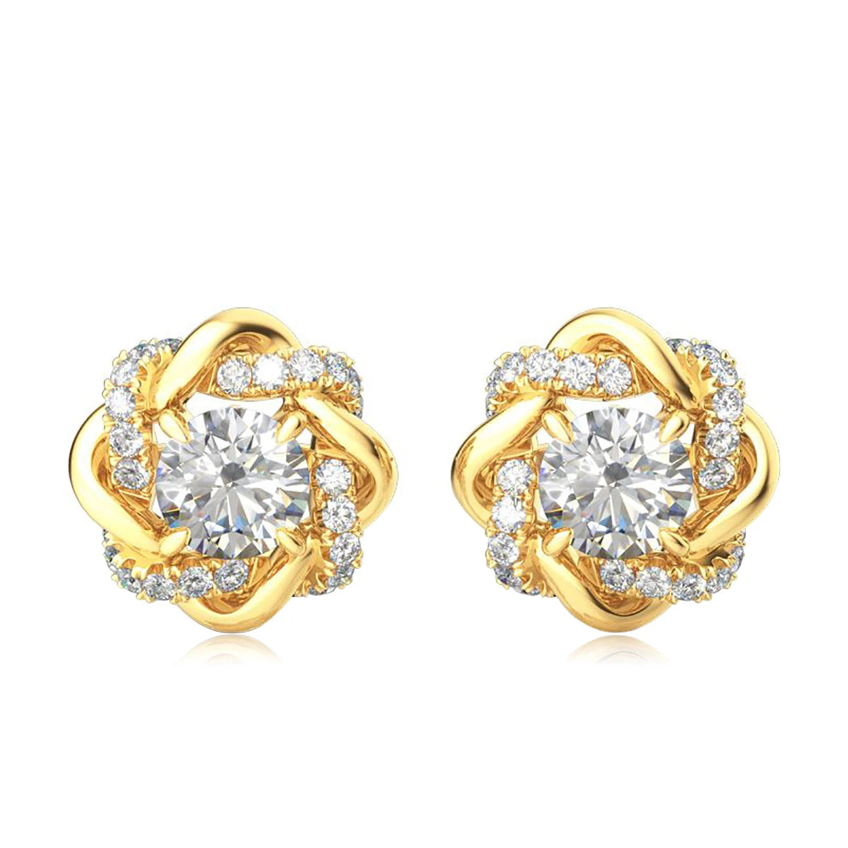 Moissanite Earrings Studs Pure 925 Silver Certificated 2 Carat 6.5mm