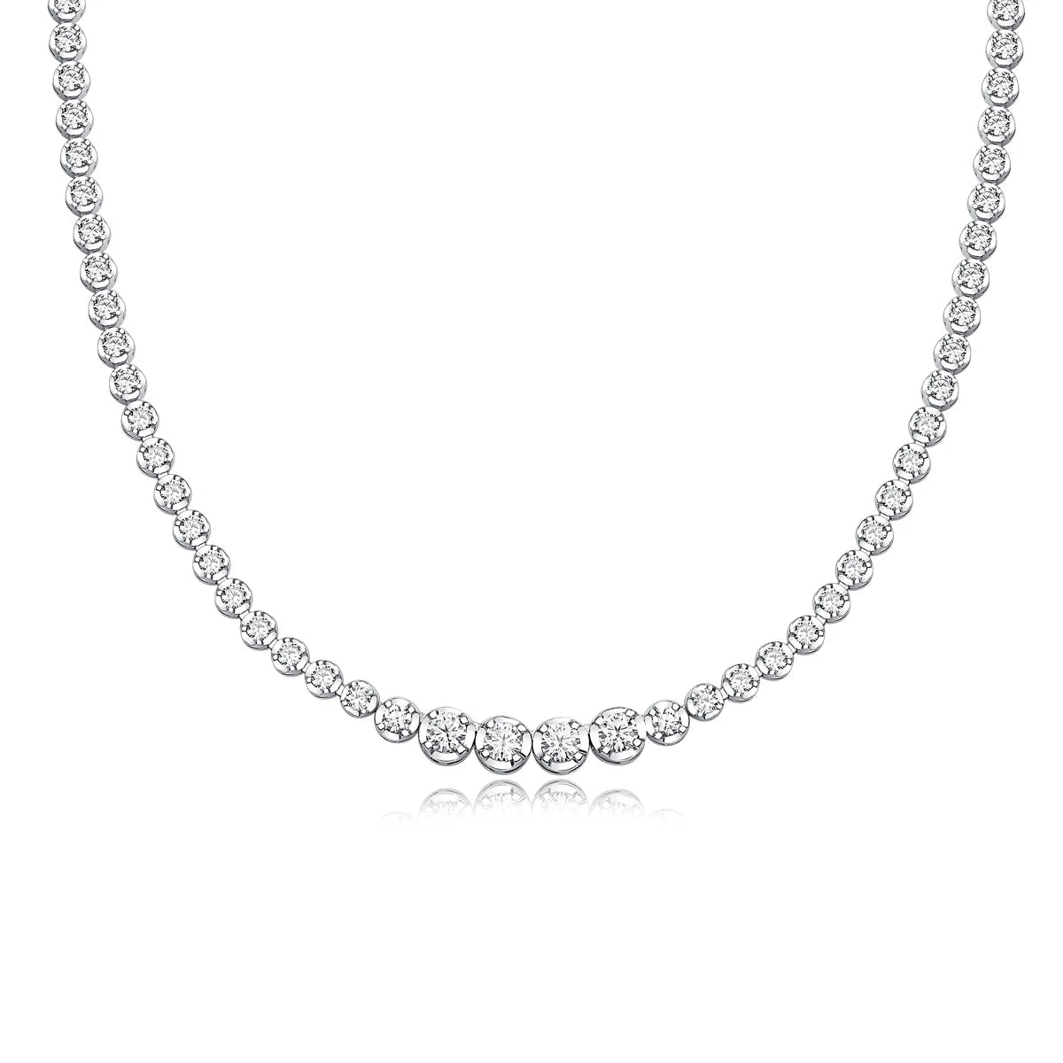 Moissanite Tennis Necklace for Women S925 Sterling Silver Plated Gold 1.2 Carat Diamond Chain Necklaces Wedding Party Jewelry