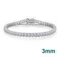 Moissanite Tennis Bracelets 3mm 4mm 925 Sterling Silver Full Diamond with Gold Plated Bracelet Fine Jewelry for Women Men