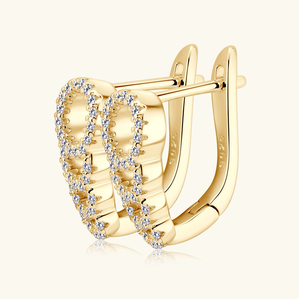 Full Moissanite Diamond Hoops Earrings For Women 100% 925 Silver Sparkling Diamond Ear Stud Fine Jewelry Gift